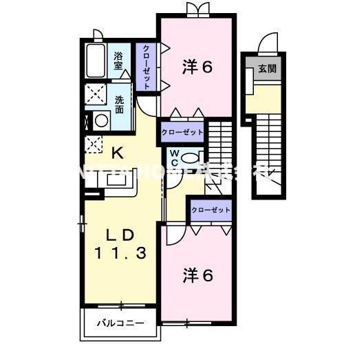 アン.ソレイユ(2LDK/2階)の間取り写真