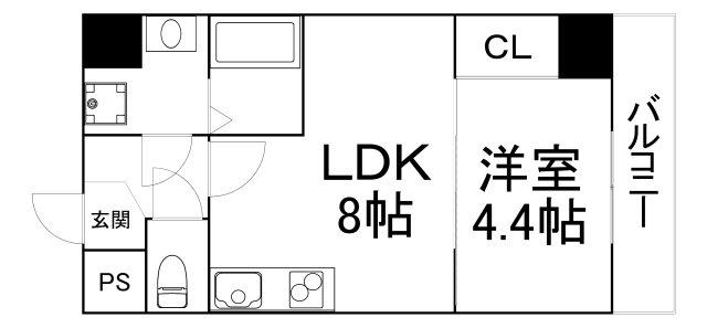 SFIDA森ノ宮(1LDK/9階)の間取り写真