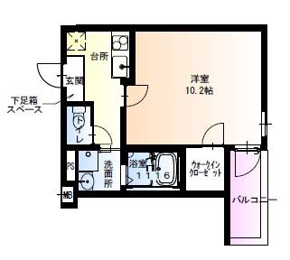 フジパレス瑞光駅東(1K/2階)の間取り写真