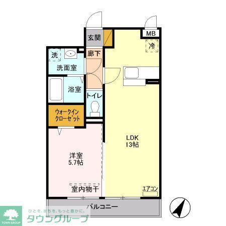グランマルニエ(1LDK/2階)の間取り写真