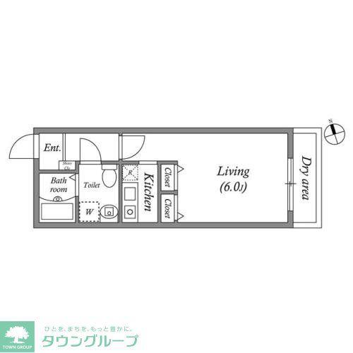 ZESTY神楽坂II(1K/1階)の間取り写真