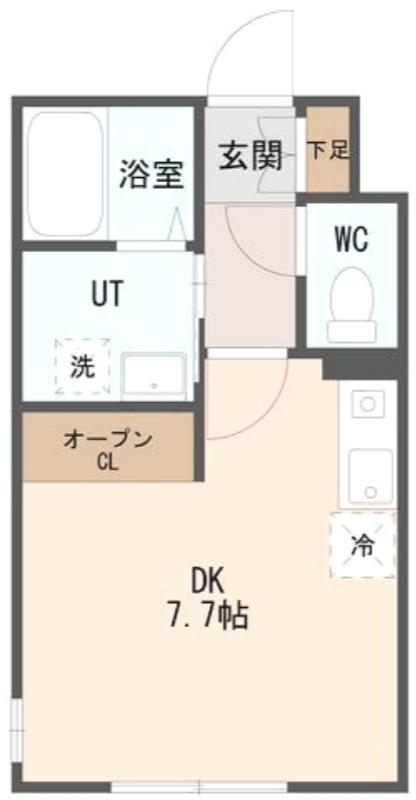 COFFRET西町北(ワンルーム/4階)の間取り写真