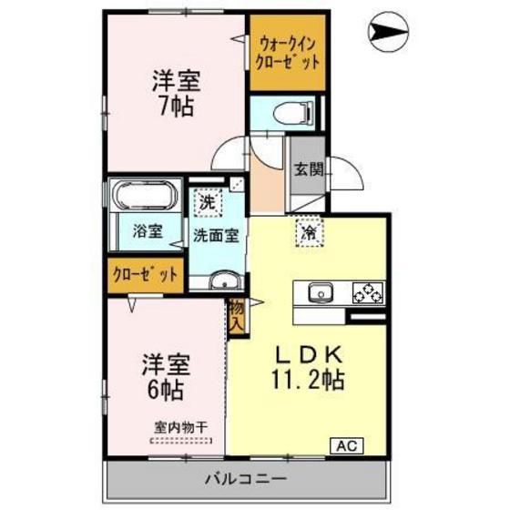 グリーンヒルズガーデン(2LDK/3階)の間取り写真