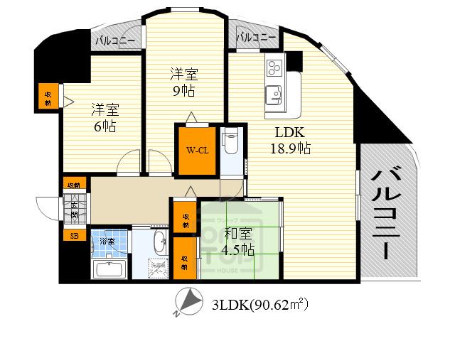 トリニティー北川口(3LDK/4階)の間取り写真