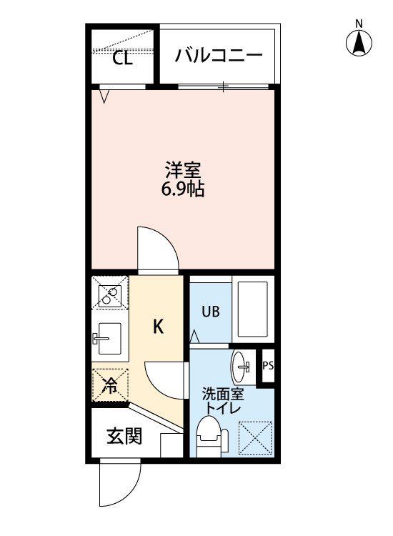 FIRST STEP 絆(1K/2階)の間取り写真