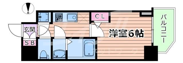 S-RESIDENCE都島LUX(1K/9階)の間取り写真