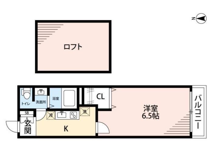 ウエストハイム大袋(1K/2階)の間取り写真