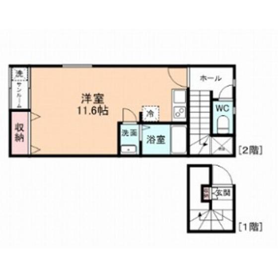FIRST SQUARE(ワンルーム/2階)の間取り写真