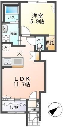 MAISON LA SOEUR (1LDK/1階)の間取り写真