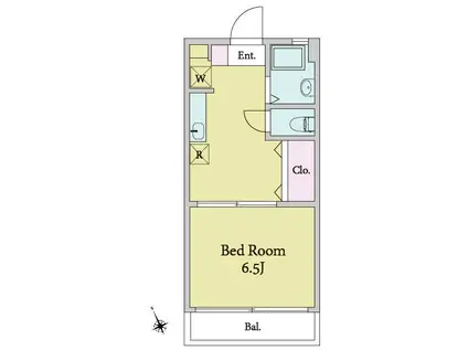 コーポ洗足(1K/4階)の間取り写真