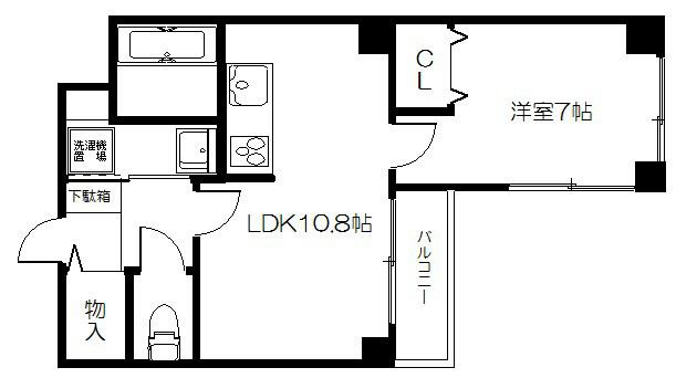 フォルム五条通(1LDK/7階)の間取り写真