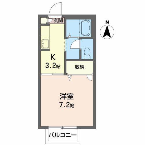 アーバネストR(1K/2階)の間取り写真