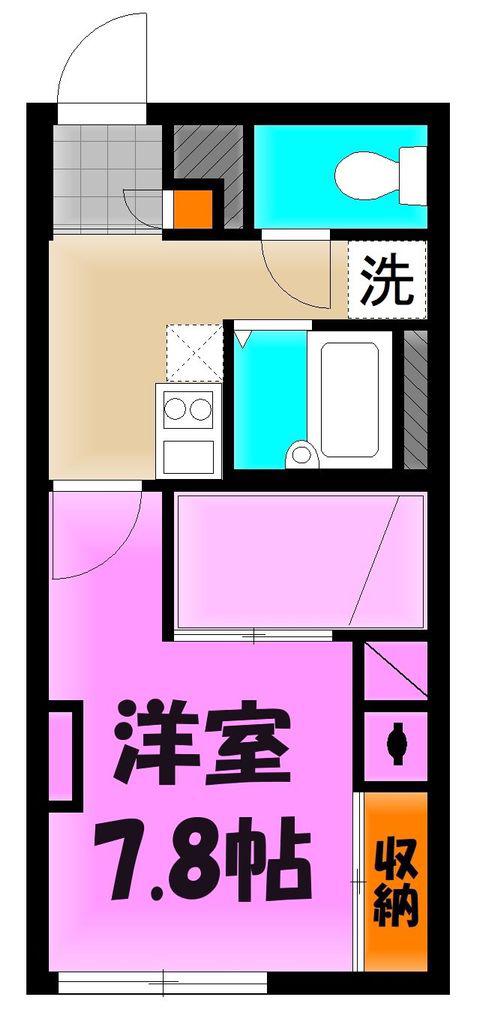 SHIMADA弐番館(1K/1階)の間取り写真