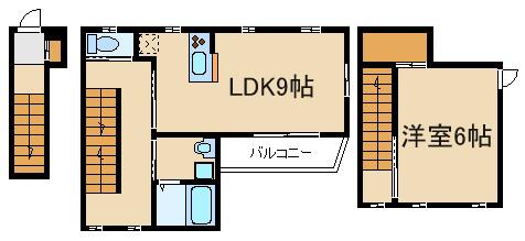 TS TWO(1LDK/1階)の間取り写真