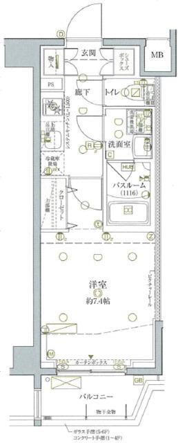 クレヴィスタ板橋ときわ台(1K/2階)の間取り写真
