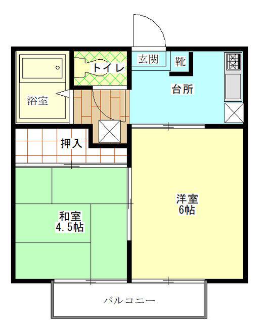 ハイツOM(2K/1階)の間取り写真