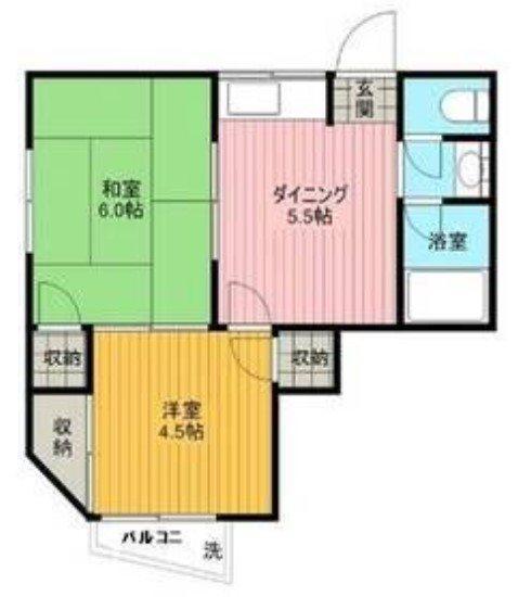 ハウス紫陽花(2DK/2階)の間取り写真