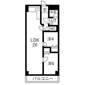 田代マリンハイツ(2LDK/7階)の間取り写真