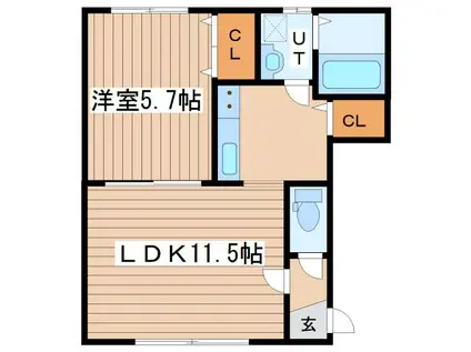メゾン琴似(1LDK/2階)の間取り写真