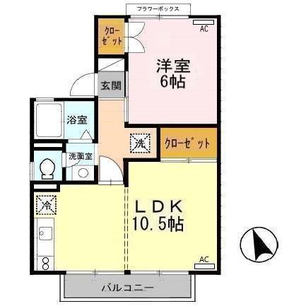パークヴィレッジ E(1LDK/1階)の間取り写真