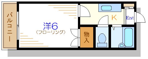 ハイムフローレス(1K/2階)の間取り写真