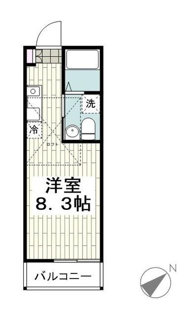 メゾンシュシュ(ワンルーム/2階)の間取り写真