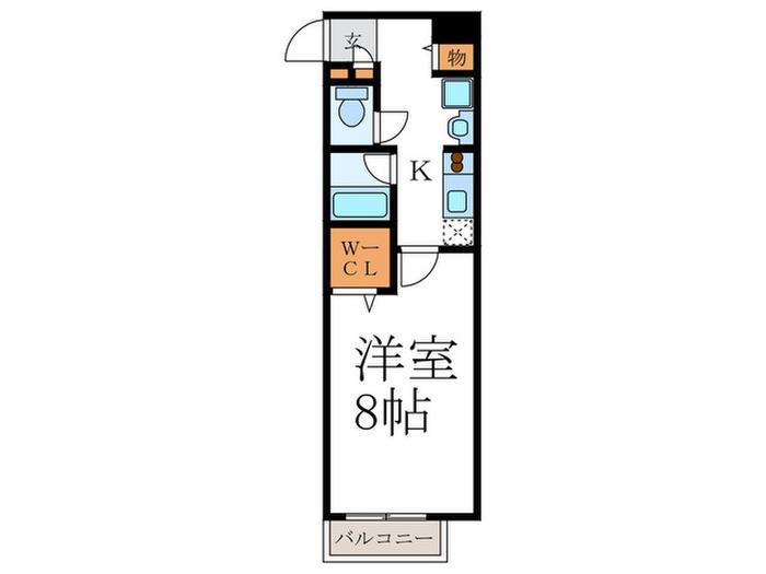 阪急京都線 西院駅(阪急) 徒歩7分 4階建 築17年(1K/2階)の間取り写真