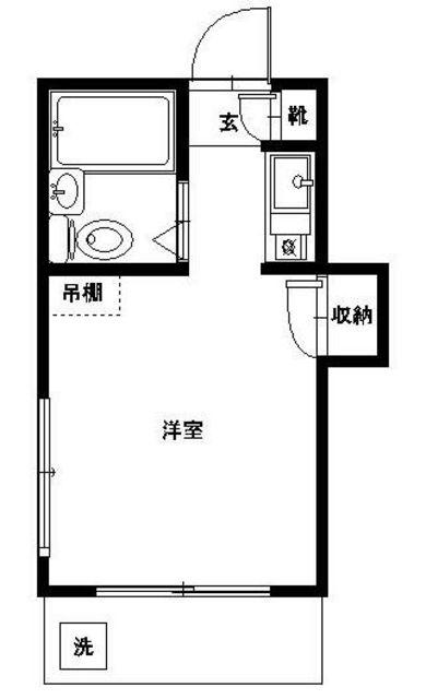 メゾン桃園(1DK/2階)の間取り写真