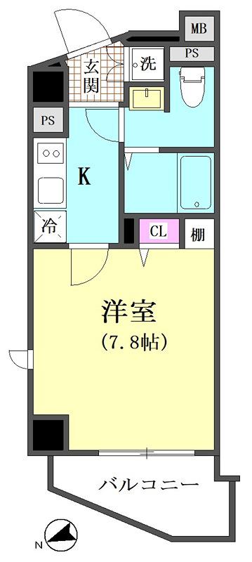 レジデンスイースト大森(1K/2階)の間取り写真