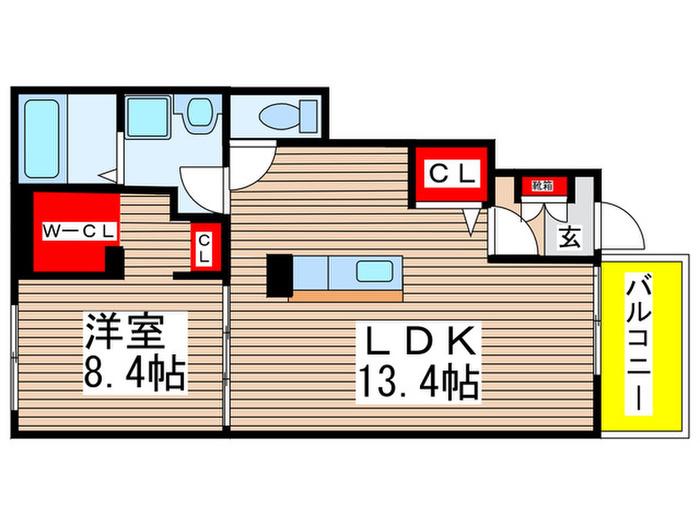 エピナールVII(1LDK/1階)の間取り写真