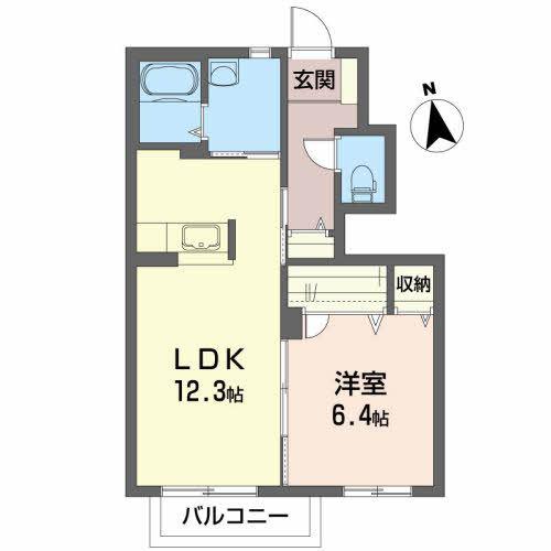 レチューガ(1LDK/1階)の間取り写真