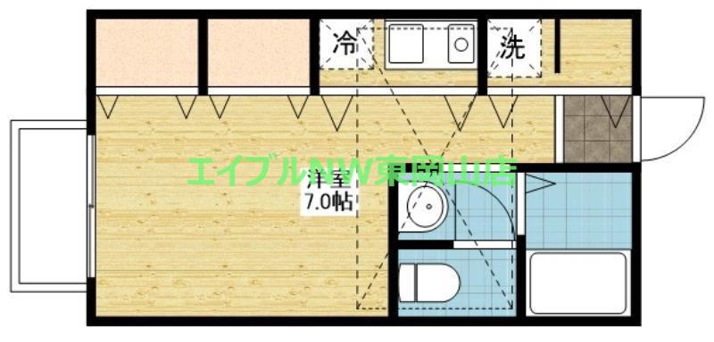 MAISON KEY(ワンルーム/2階)の間取り写真