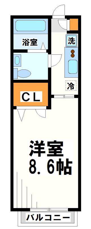 クラインブルーメII(1K/1階)の間取り写真