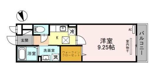 モンテリブロあさひ(1K/1階)の間取り写真
