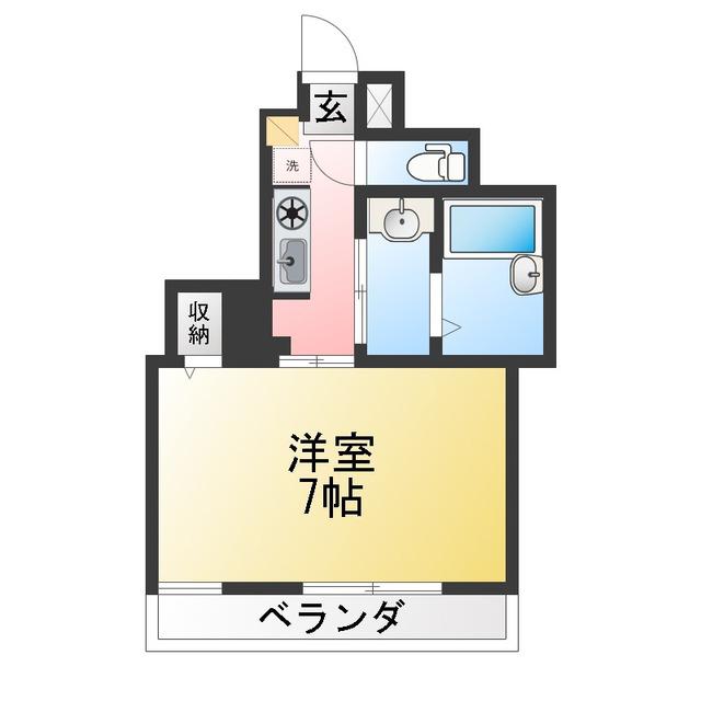 カーサコリーヌ2(1K/1階)の間取り写真