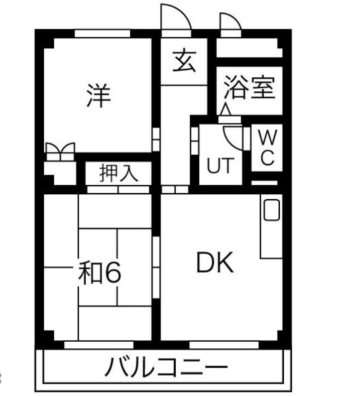 カレント・スクエア(2DK/4階)の間取り写真
