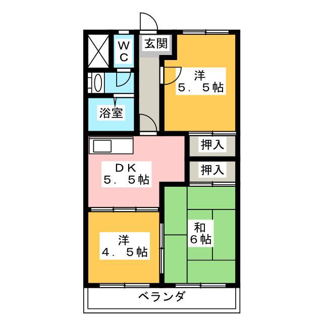 メゾン宿地(3DK/1階)の間取り写真