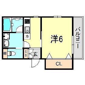コラボ熊内橋通(1K/3階)の間取り写真
