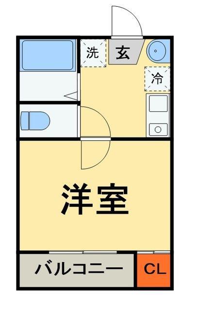 BLUETERRACE松戸(1K/1階)の間取り写真