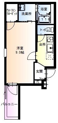 フジパレス杉本町駅西I番館(1K/2階)の間取り写真