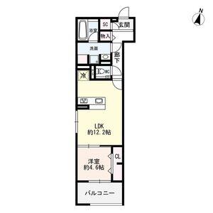 セレスティア城西(1LDK/3階)の間取り写真