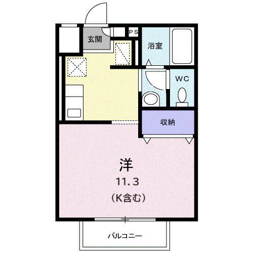 スモールフォレストA(ワンルーム/2階)の間取り写真