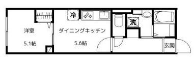 ジラソーレ(1DK/1階)の間取り写真