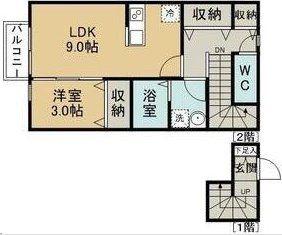 ピュアランド岩切(1LDK/2階)の間取り写真
