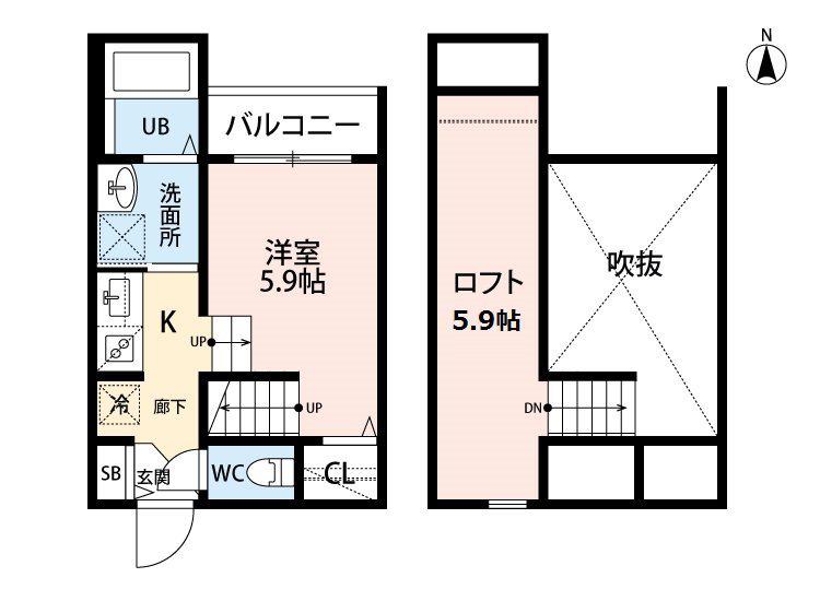 CRESTRE NORTE 新水前寺(1SK/1階)の間取り写真