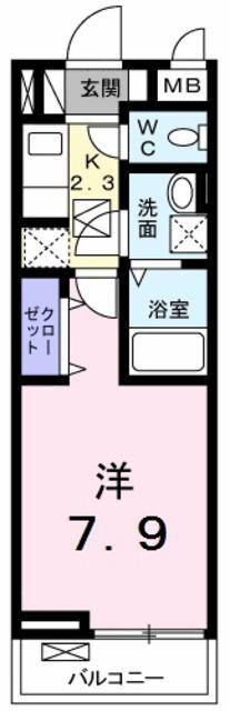 プラシード(1K/3階)の間取り写真