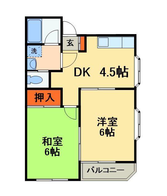 それいゆ夏見(2DK/1階)の間取り写真