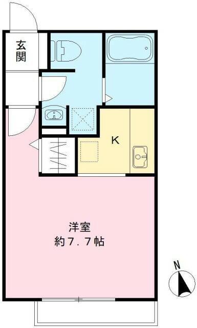 ボルベール アサヒ(1K/2階)の間取り写真