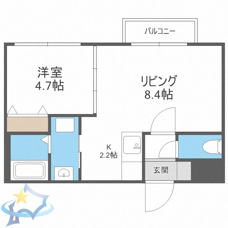 MTガーデン山の手(1LDK/3階)の間取り写真