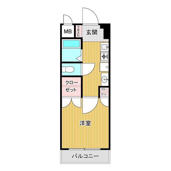 グレイス二日市壱番館(1K/2階)の間取り写真